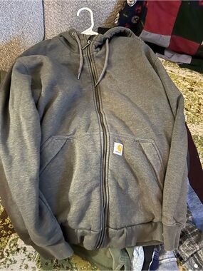 Carhartt Hooded Zip-Up Sweatshirt - Olive Green